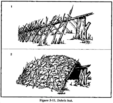 Debris hut