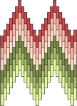 Flame stitch motif. Stitches step sharply across the design.