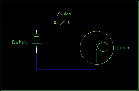 Light, battery, and switch