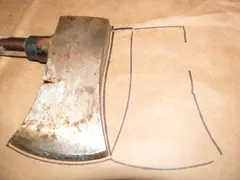 Flip the hatchet over and trace it again.