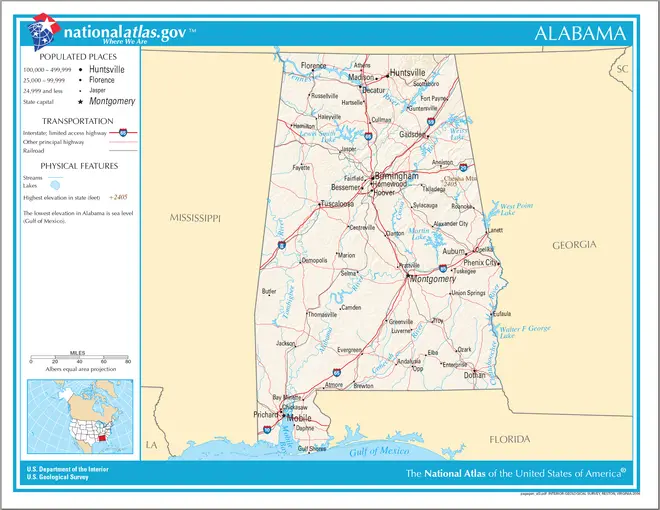 Map of Alabama NA
