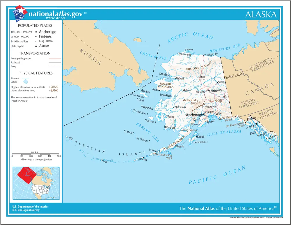 Map of Alaska NA