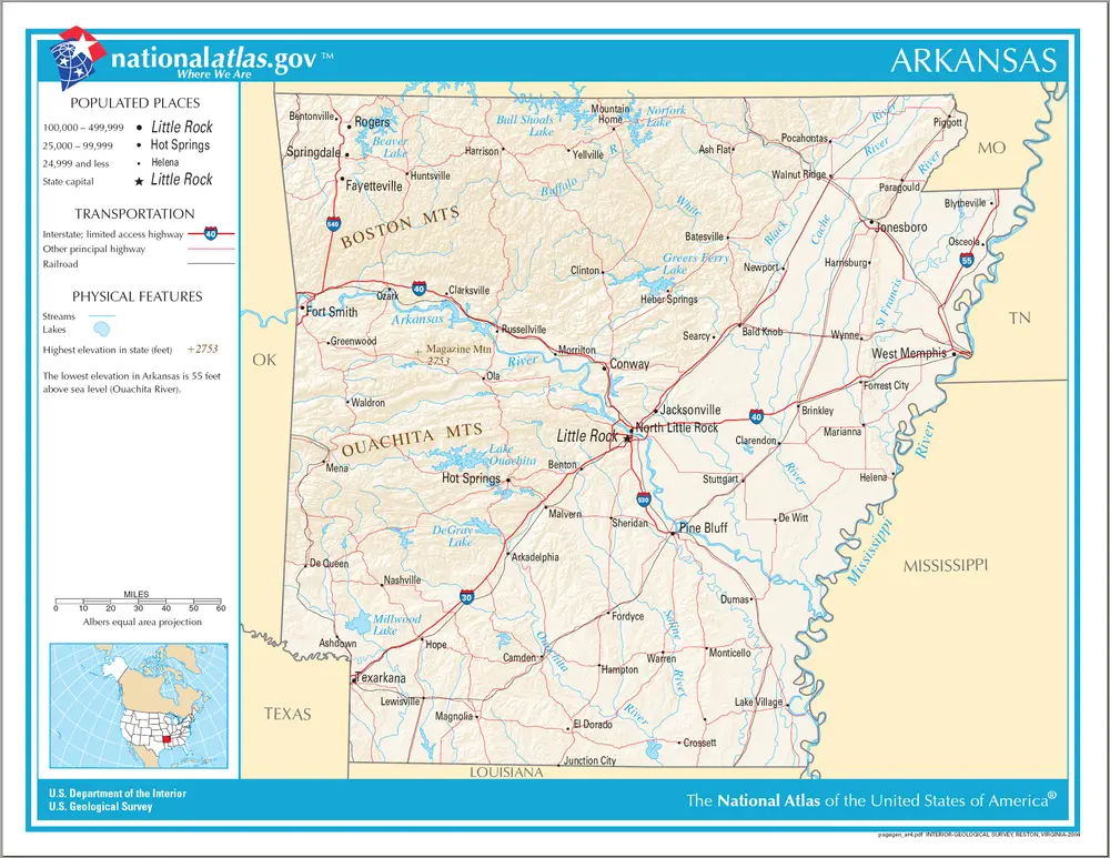 Map of Arkansas NA