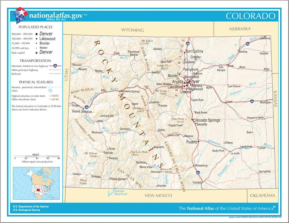 Map of Colorado NA