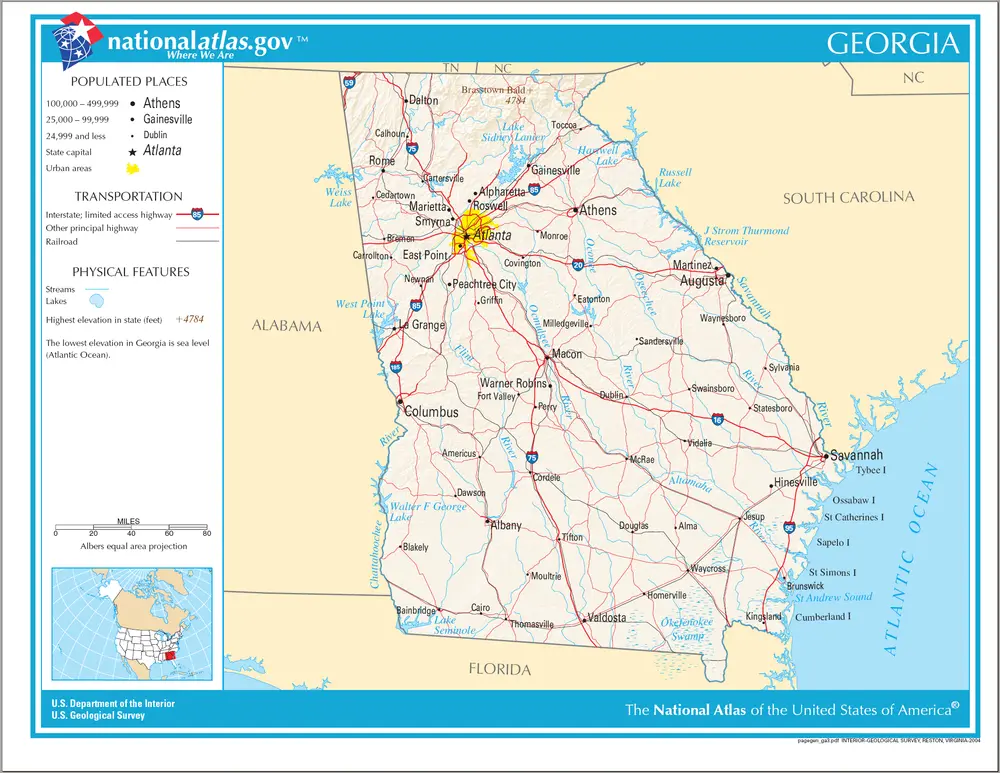 Map of Georgia NA