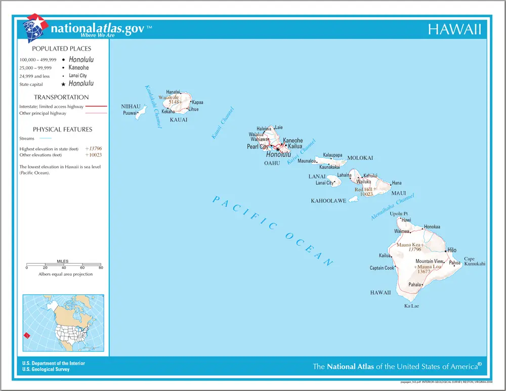 Map of Hawaii NA