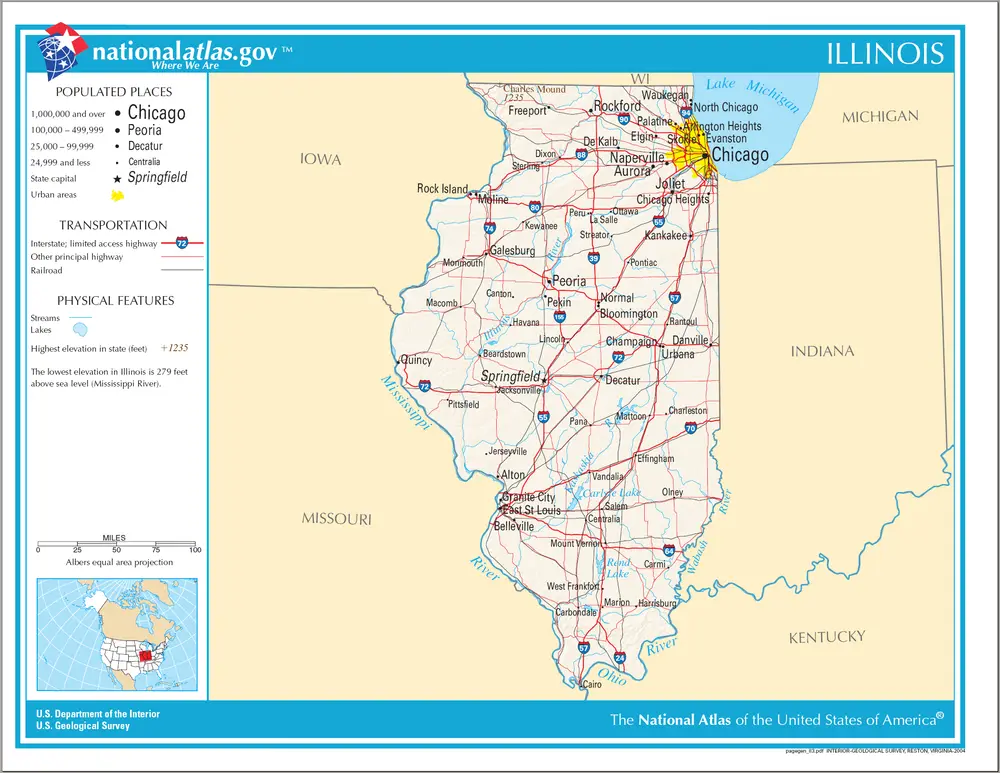 Map of Illinois NA