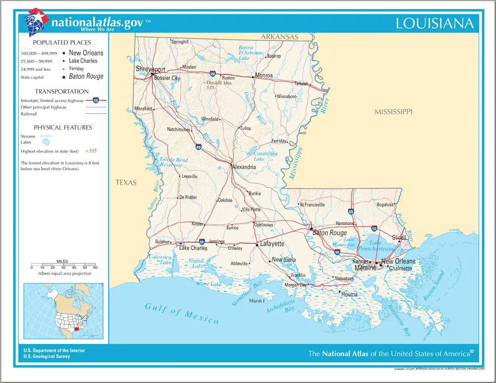 Map of Louisiana NA