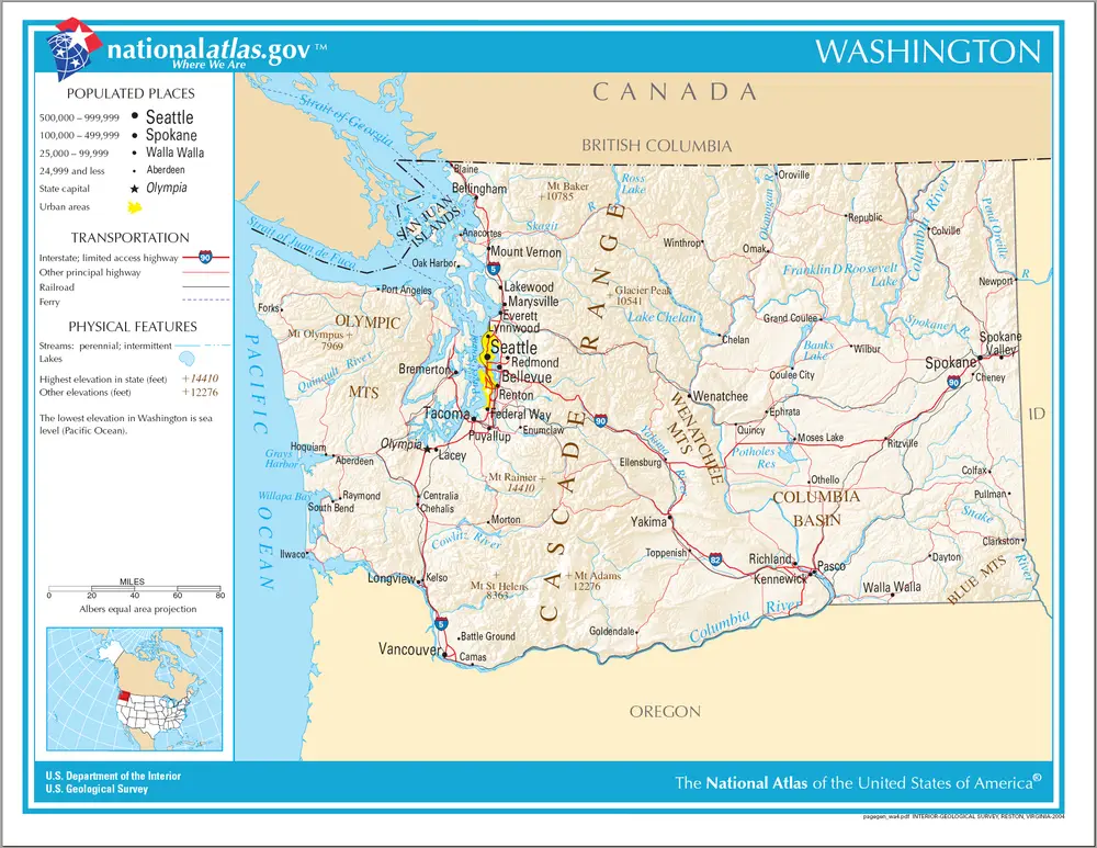 Map of Washington NA