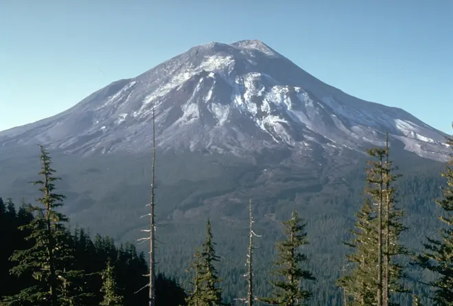 Mount St. Helens, one day before the devastating eruption