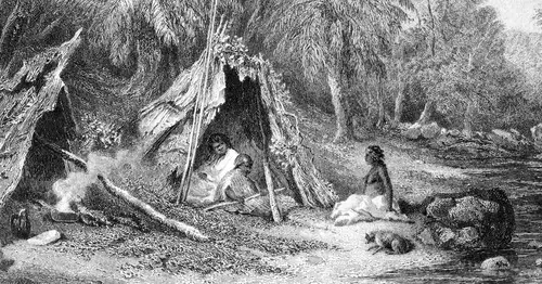 Native Encampment by Skinner Prout, from Australia (1876, vol II)