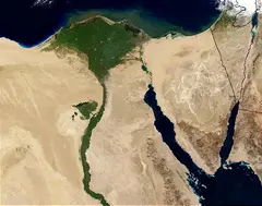 Satellite image of the Nile River Delta