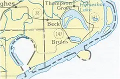 Map of an oxbow lake