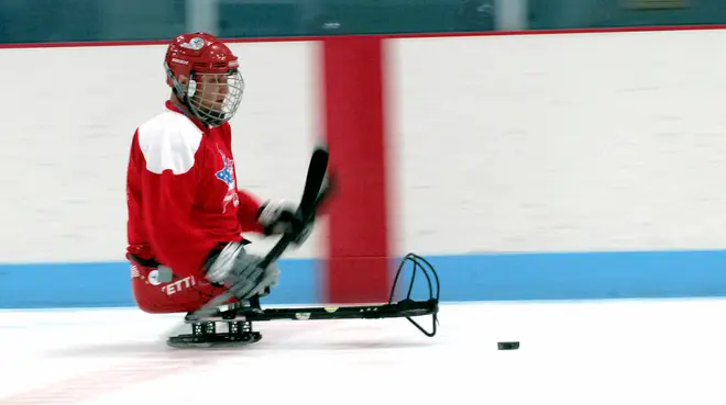 Sledge hockey player