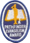 Old Pathfinder Evangelism Award patch