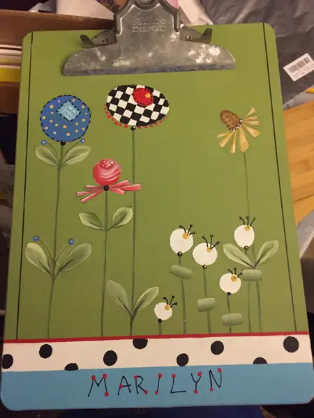 Tole painted clipboard 1196