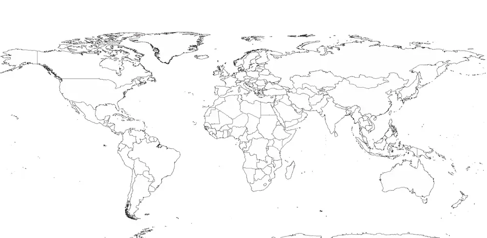 White World Map Blank